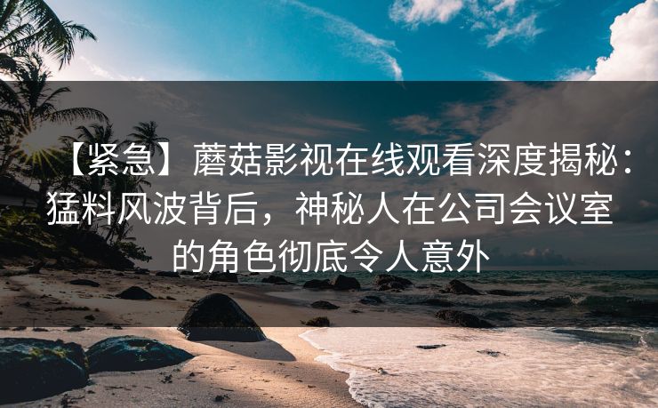 【紧急】蘑菇影视在线观看深度揭秘：猛料风波背后，神秘人在公司会议室的角色彻底令人意外